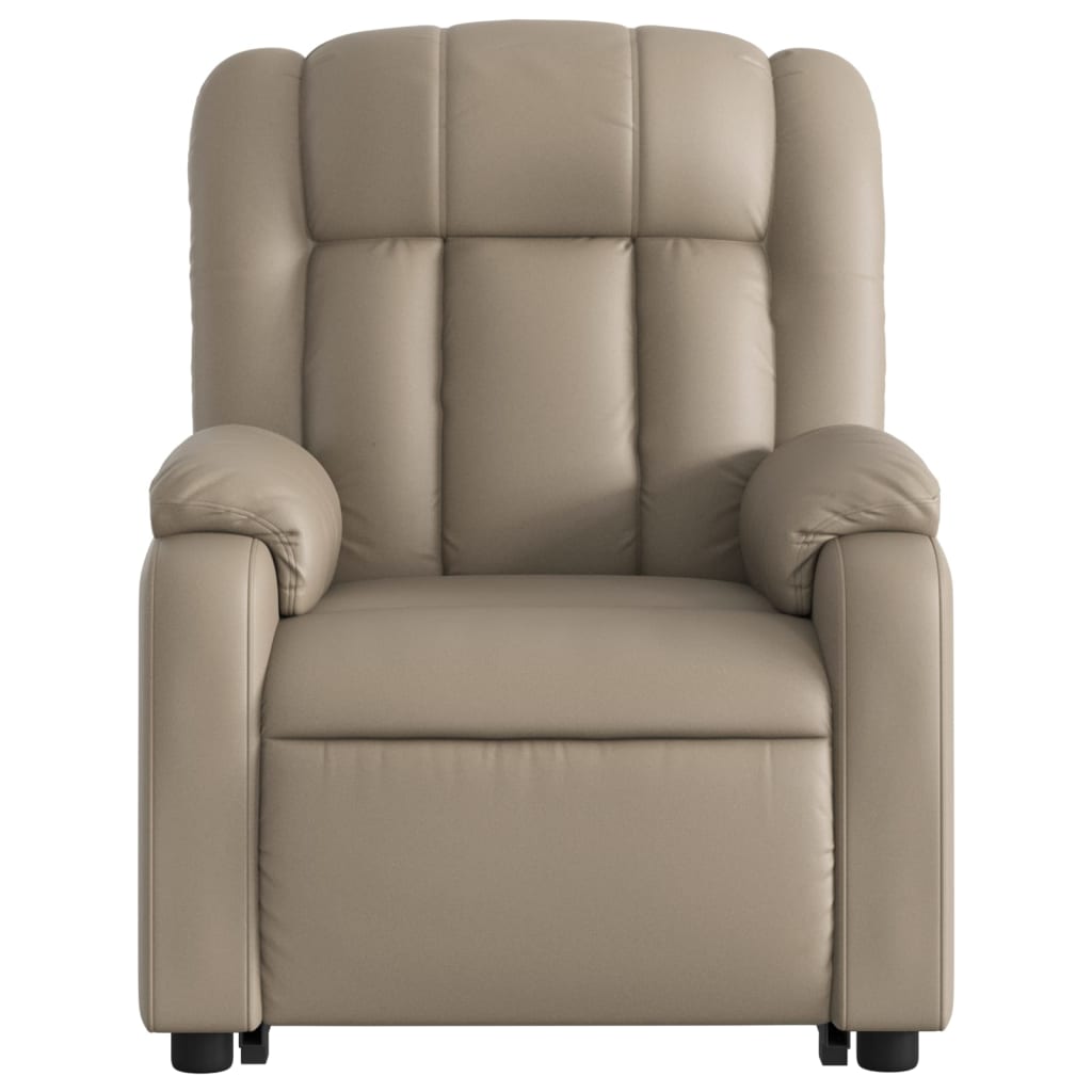 Relaxing chair with electric riser, cappuccino, artificial leather