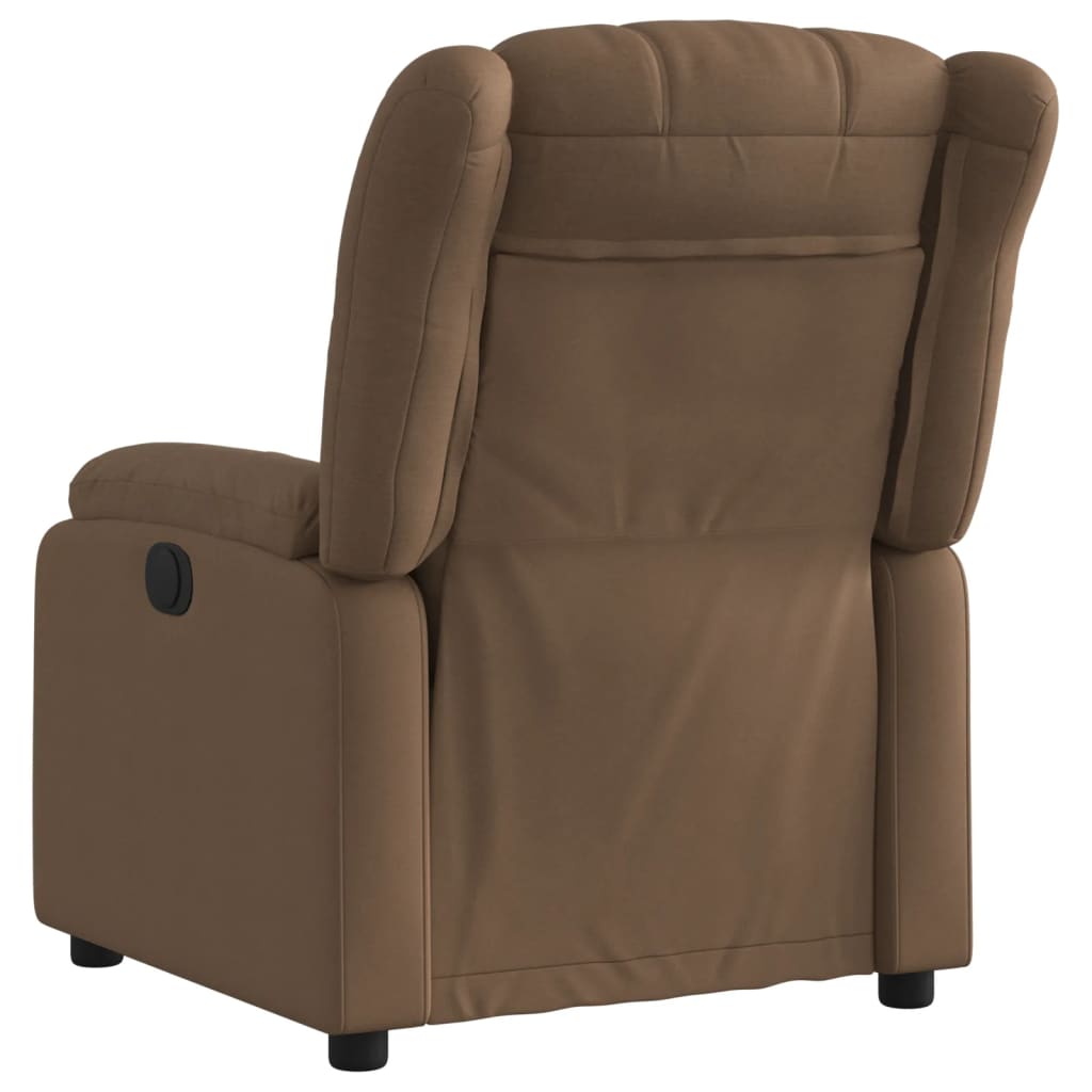 Electric recliner chair brown fabric
