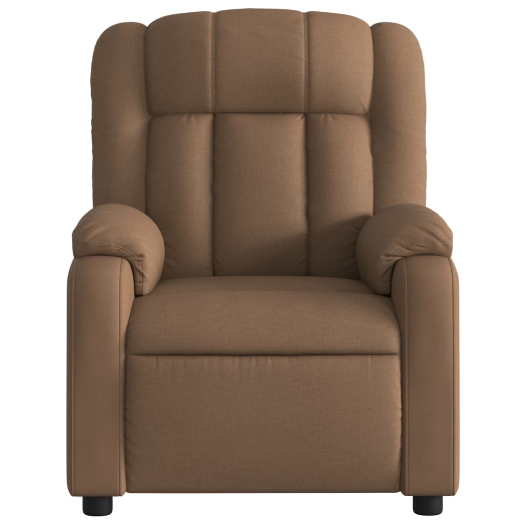 Electric recliner chair brown fabric