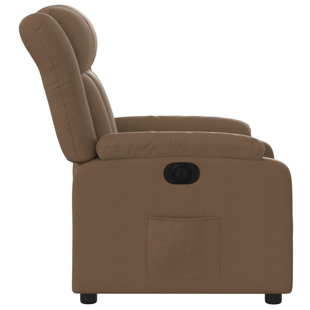 Electric recliner chair brown fabric