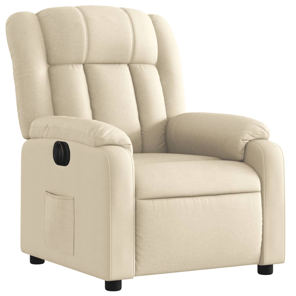 Electric recliner chair cream fabric