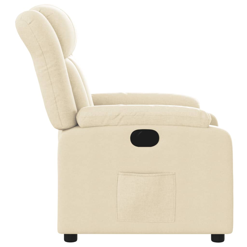 Electric recliner chair cream fabric