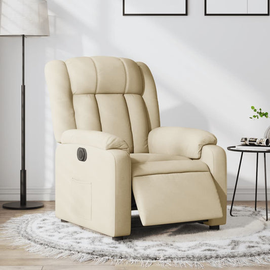 Electric recliner chair cream fabric