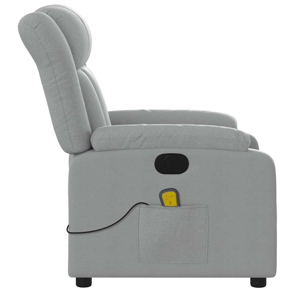 Massagesessel Elektrisch Hellgrau Stoff