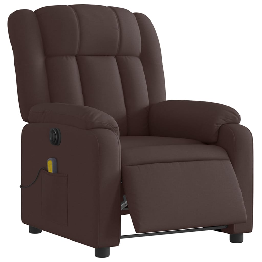 Electric Massage Chair Dark Brown Fabric