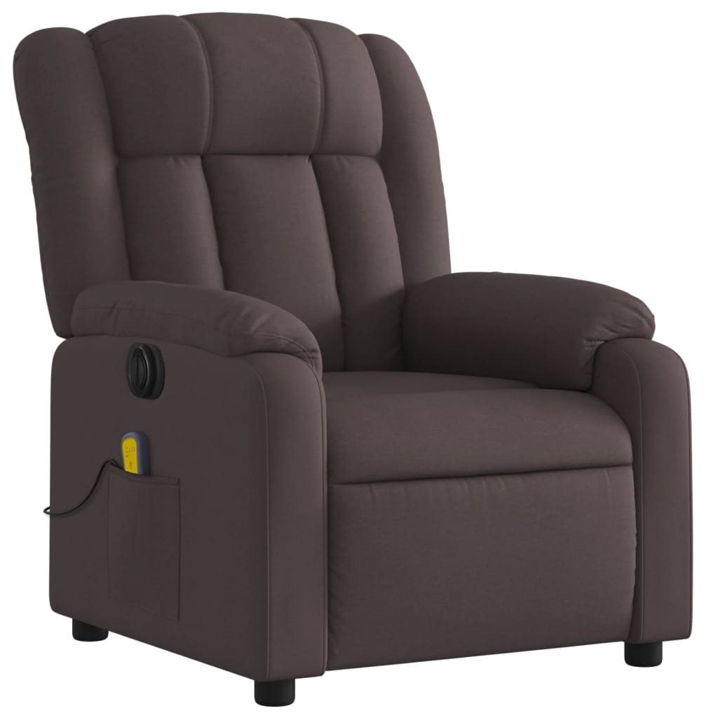 Electric Massage Chair Dark Brown Fabric