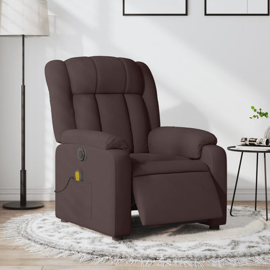 Electric Massage Chair Dark Brown Fabric