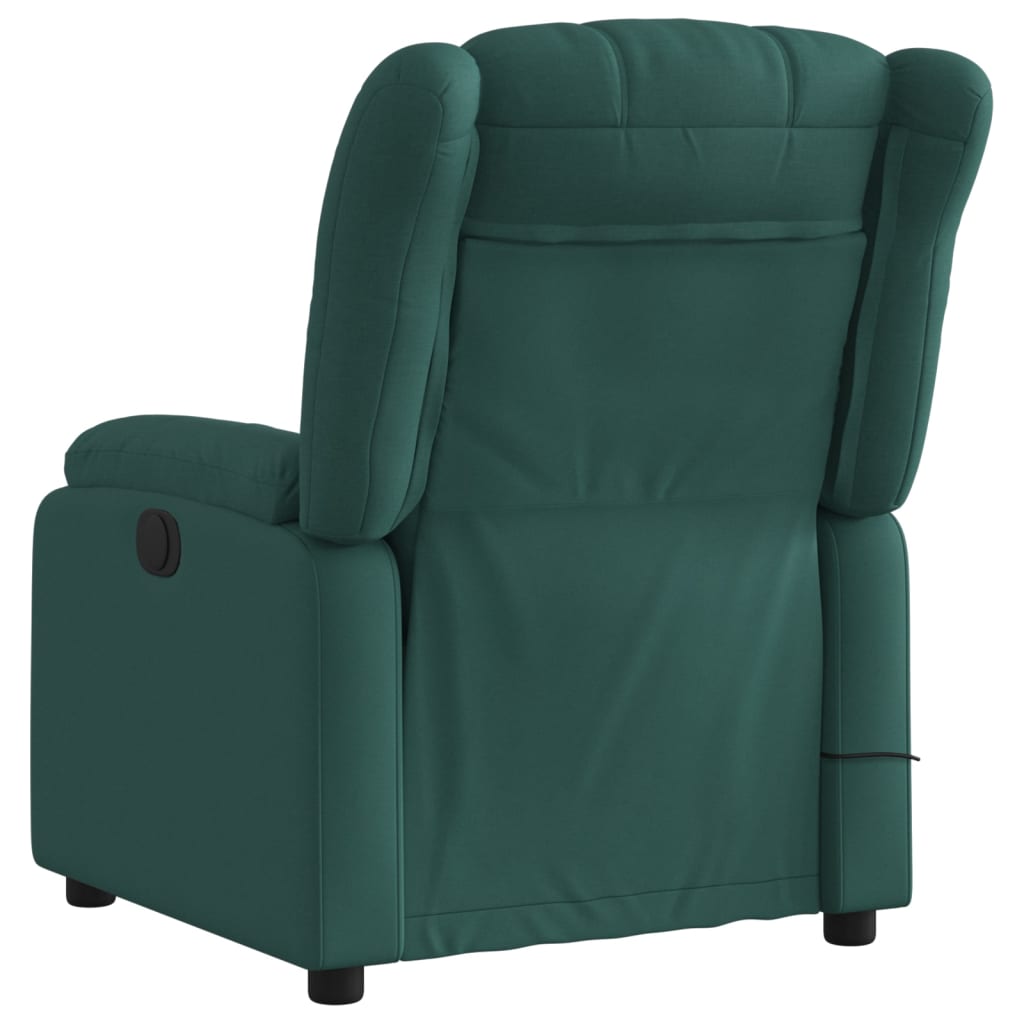 Fauteuil de massage électrique en tissu vert foncé