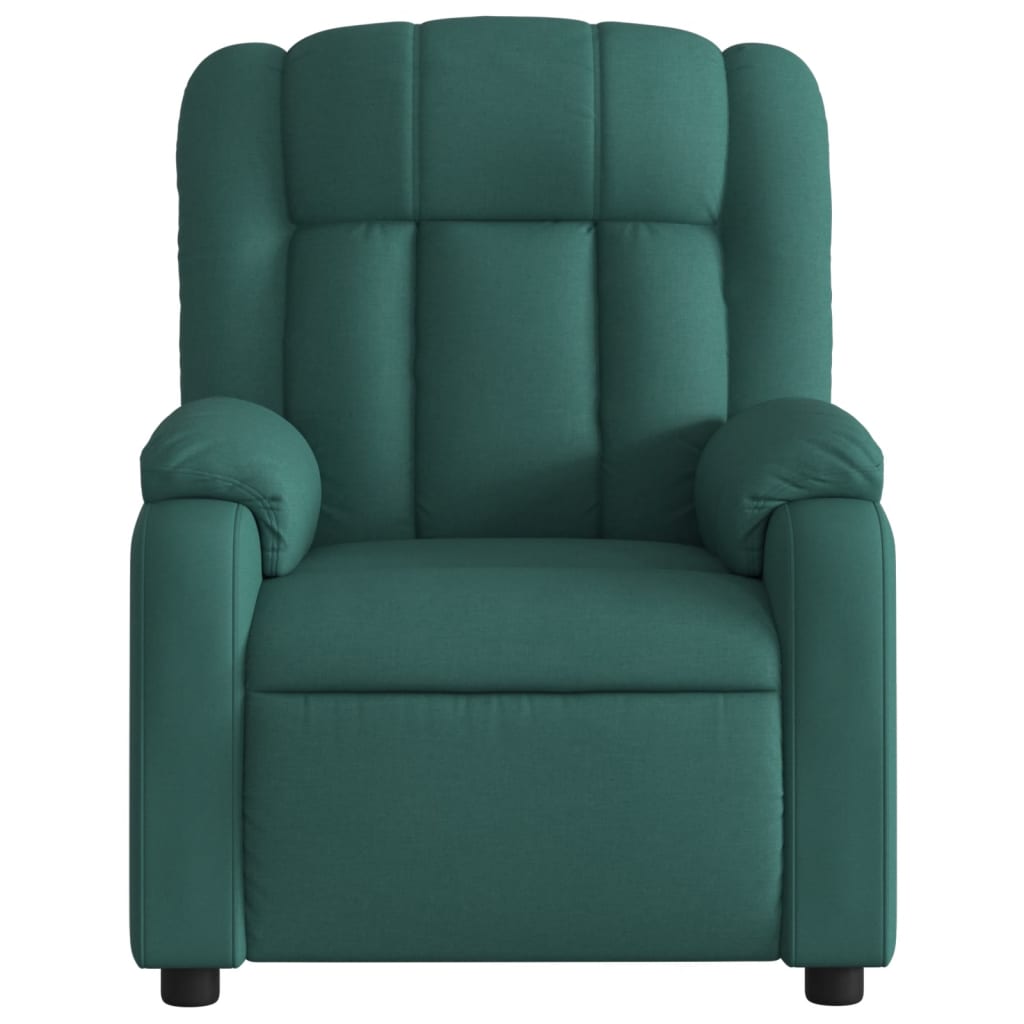 Fauteuil de massage électrique en tissu vert foncé