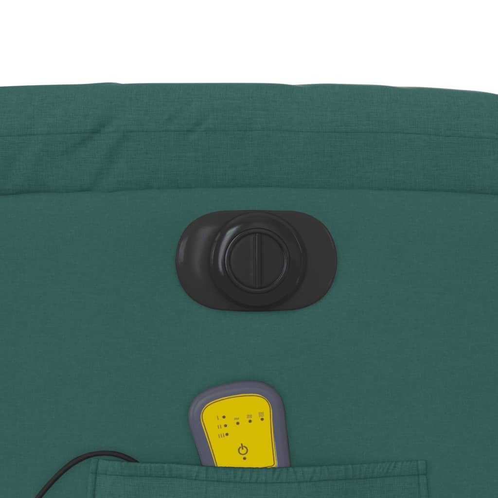 Fauteuil de massage électrique en tissu vert foncé