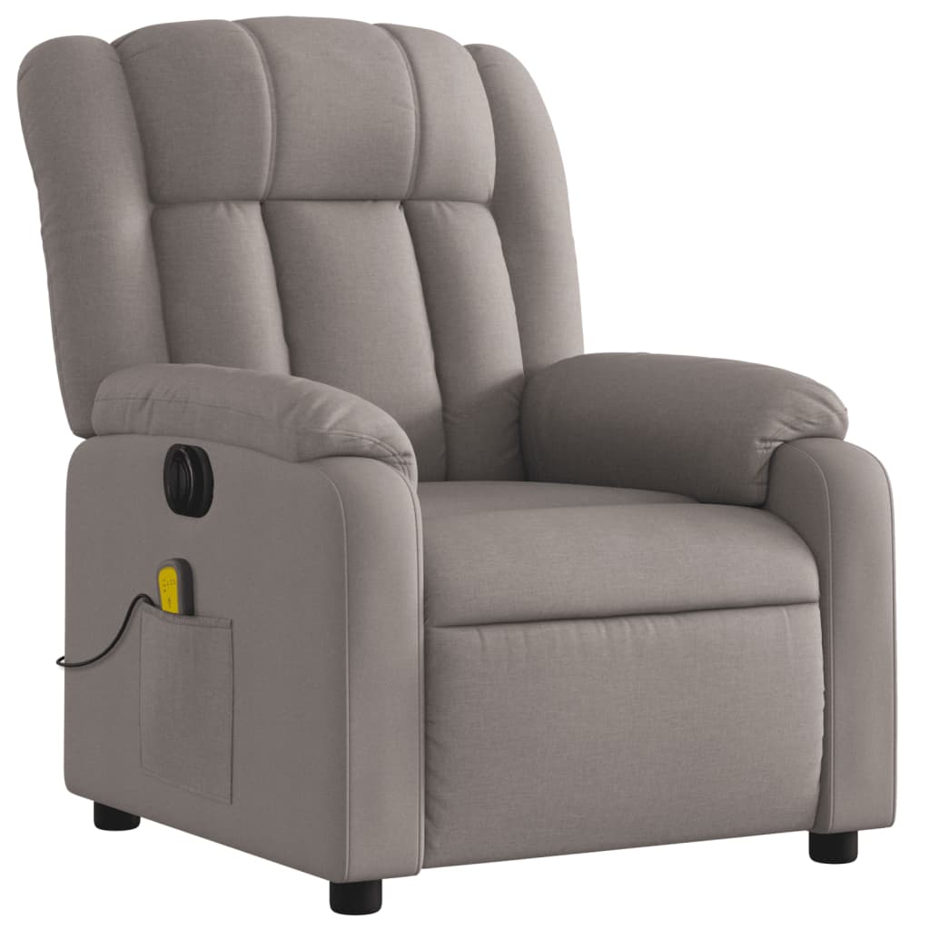 Electric massage chair in taupe fabric