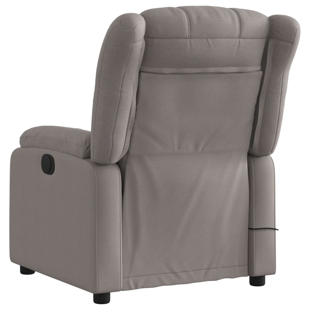Electric massage chair in taupe fabric
