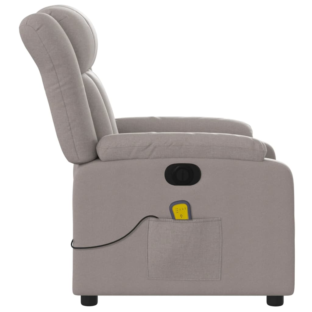 Electric massage chair in taupe fabric