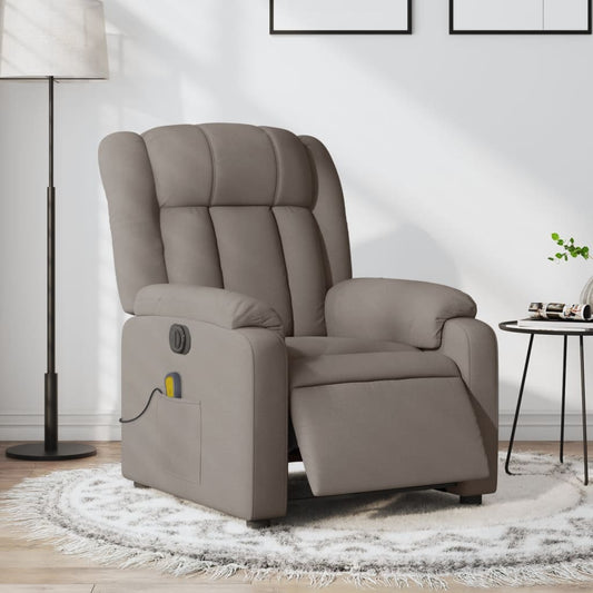 Electric massage chair in taupe fabric