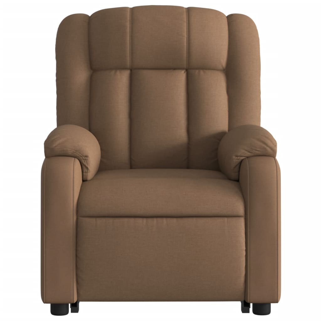 Fauteuil inclinable avec aide à la verticalisation en tissu marron