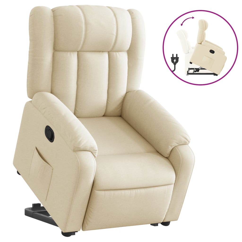 Relaxing chair with stand-up aid cream fabric