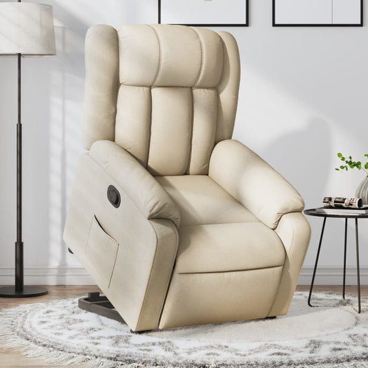 Relaxing chair with stand-up aid cream fabric