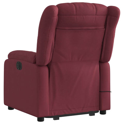 Massagesessel mit Aufstehhilfe Weinrot Stoff