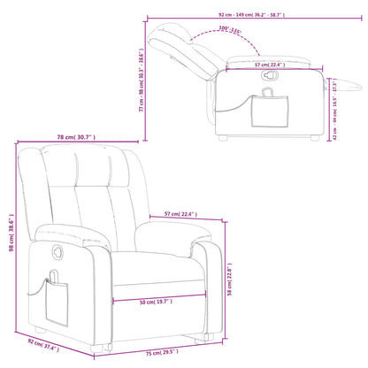 Massagesessel mit Aufstehhilfe Braun Stoff