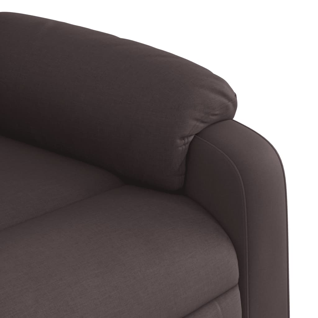 Fauteuil de massage avec aide à la verticalisation en tissu marron foncé