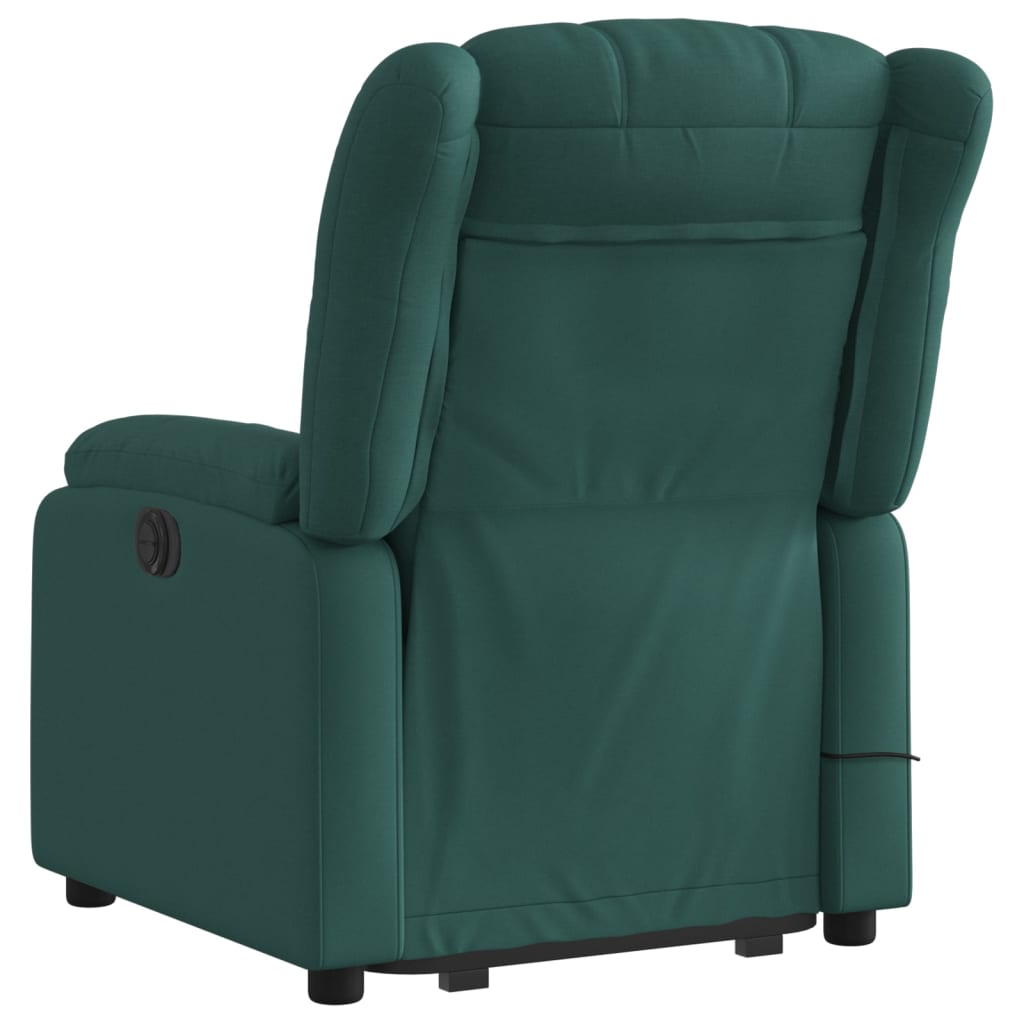 Fauteuil de massage avec aide à la verticalisation en tissu vert foncé