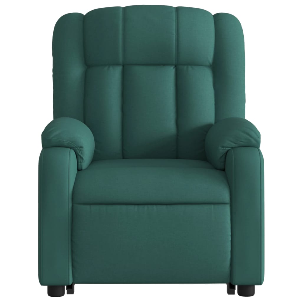 Fauteuil de massage avec aide à la verticalisation en tissu vert foncé