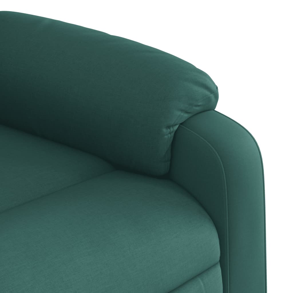 Fauteuil de massage avec aide à la verticalisation en tissu vert foncé