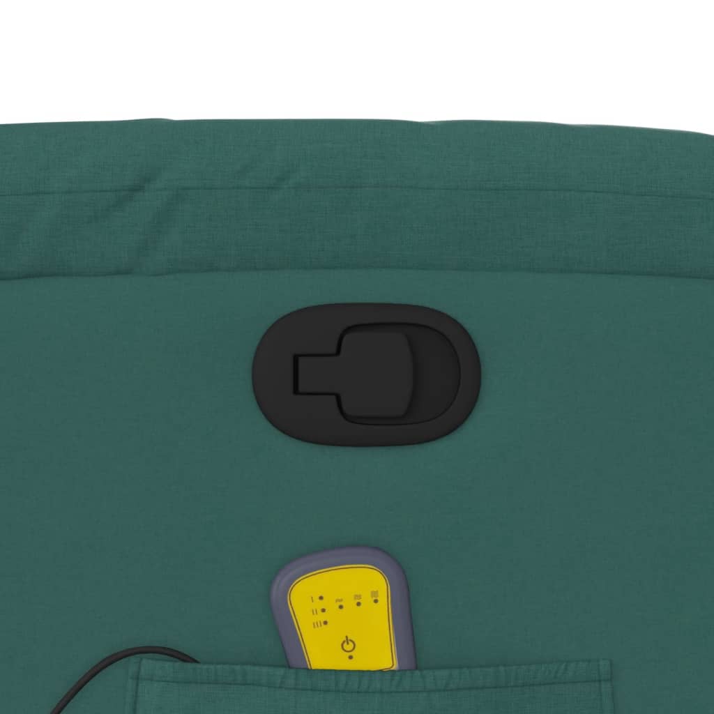 Fauteuil de massage avec aide à la verticalisation en tissu vert foncé