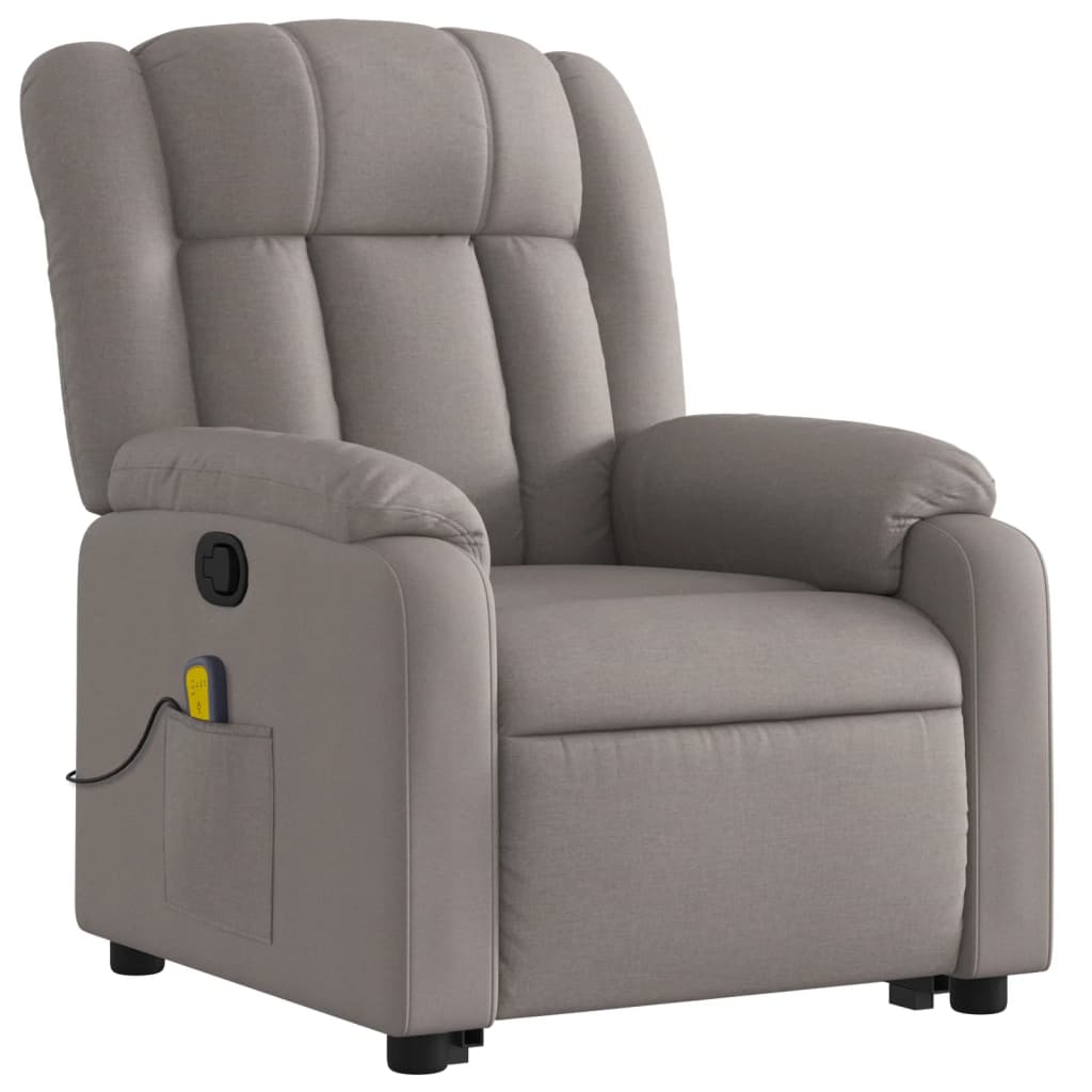Fauteuil de massage avec aide au verticalisation en tissu taupe