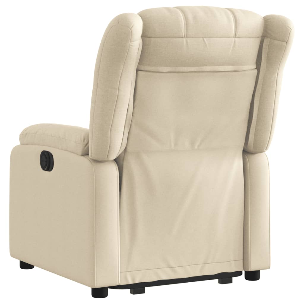Fauteuil relax avec releveur électrique en tissu crème