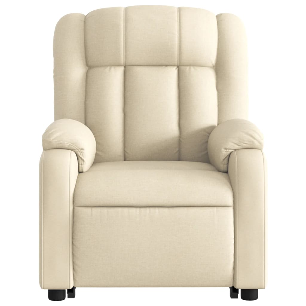 Fauteuil relax avec releveur électrique en tissu crème