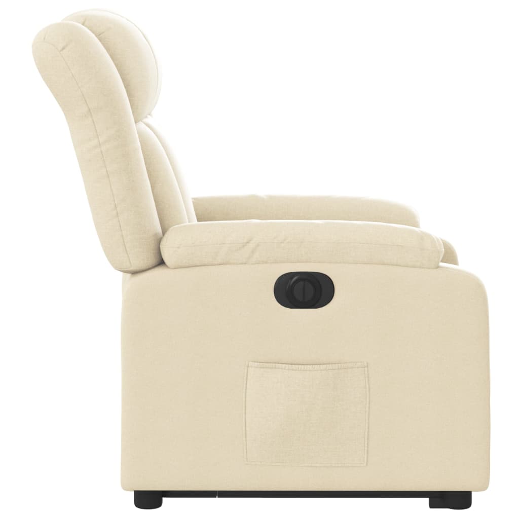 Fauteuil relax avec releveur électrique en tissu crème