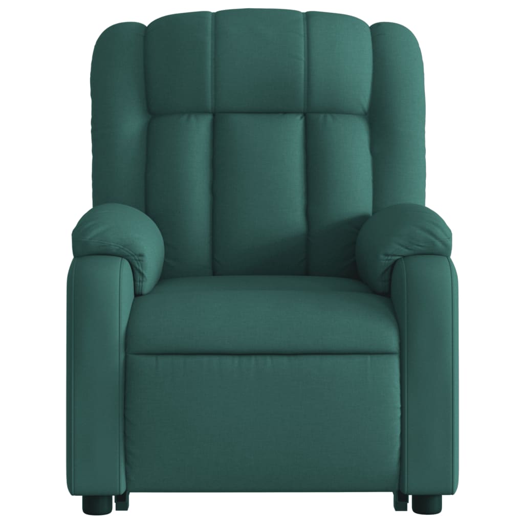 Electric massage chair with stand-up aid dark green fabric