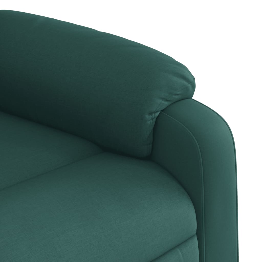 Electric massage chair with stand-up aid dark green fabric