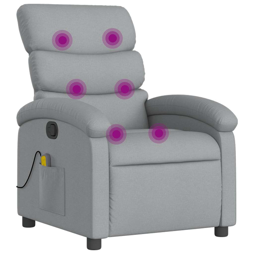 Massage-Relaxsessel, hellgrauer Stoff