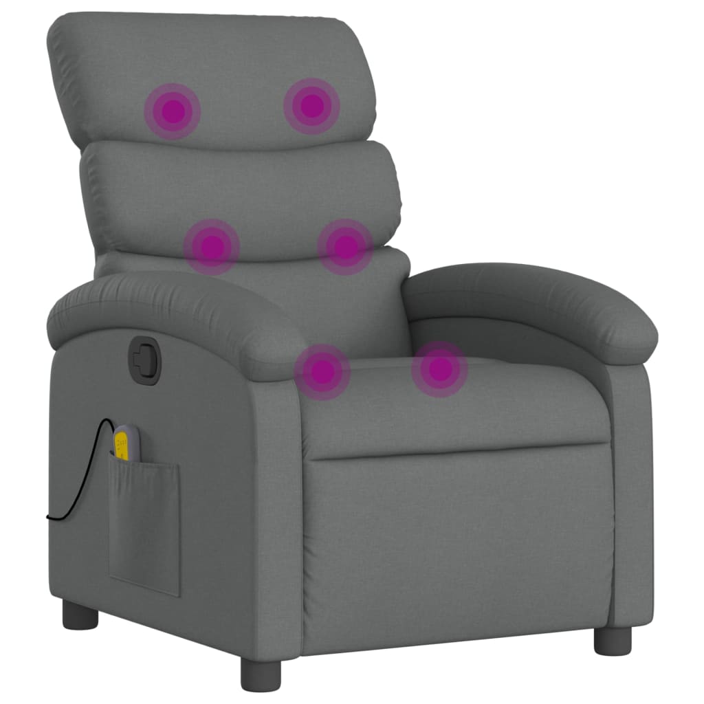 Massage-Relaxsessel, Stoff, Dunkelgrau