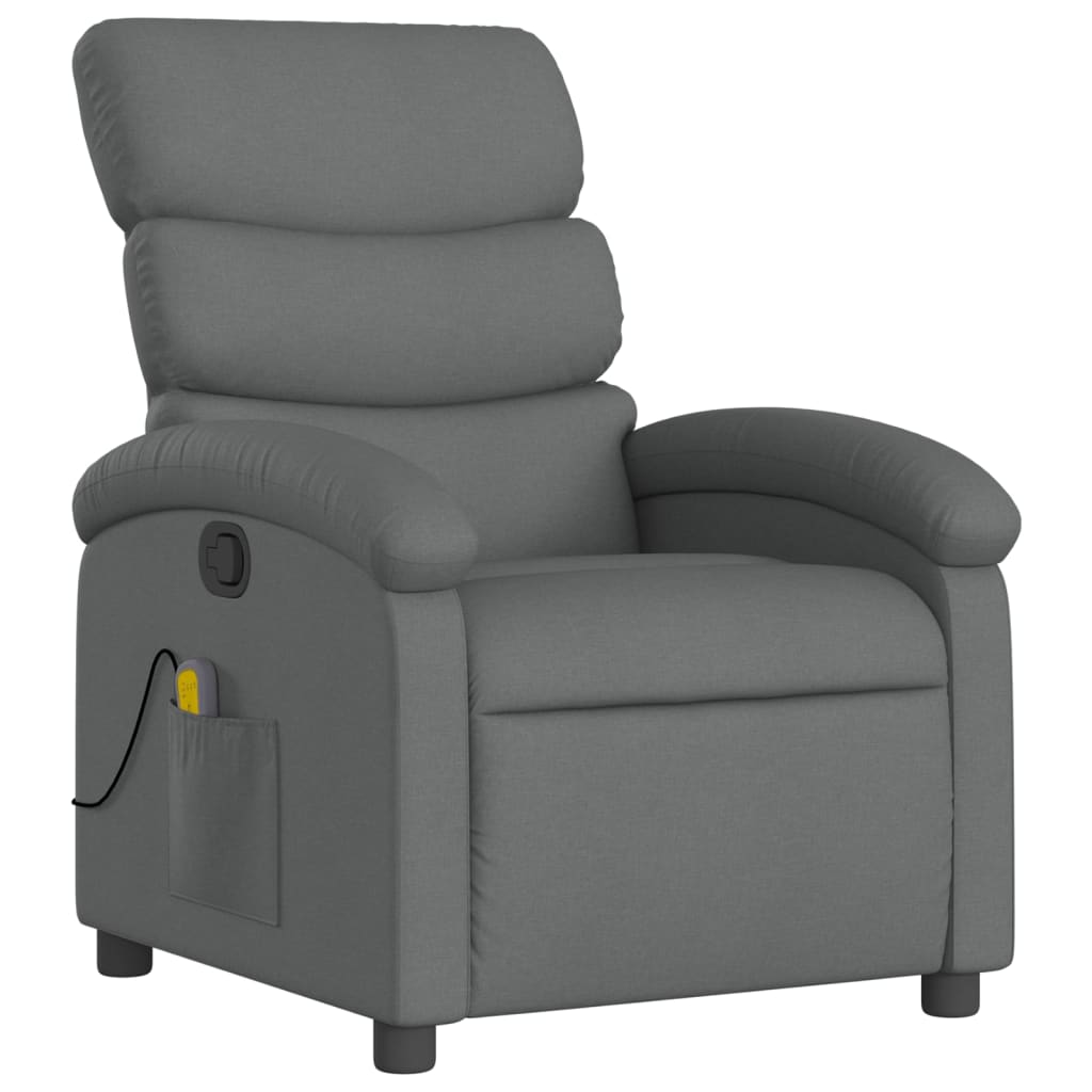 Massage-Relaxsessel, Stoff, Dunkelgrau