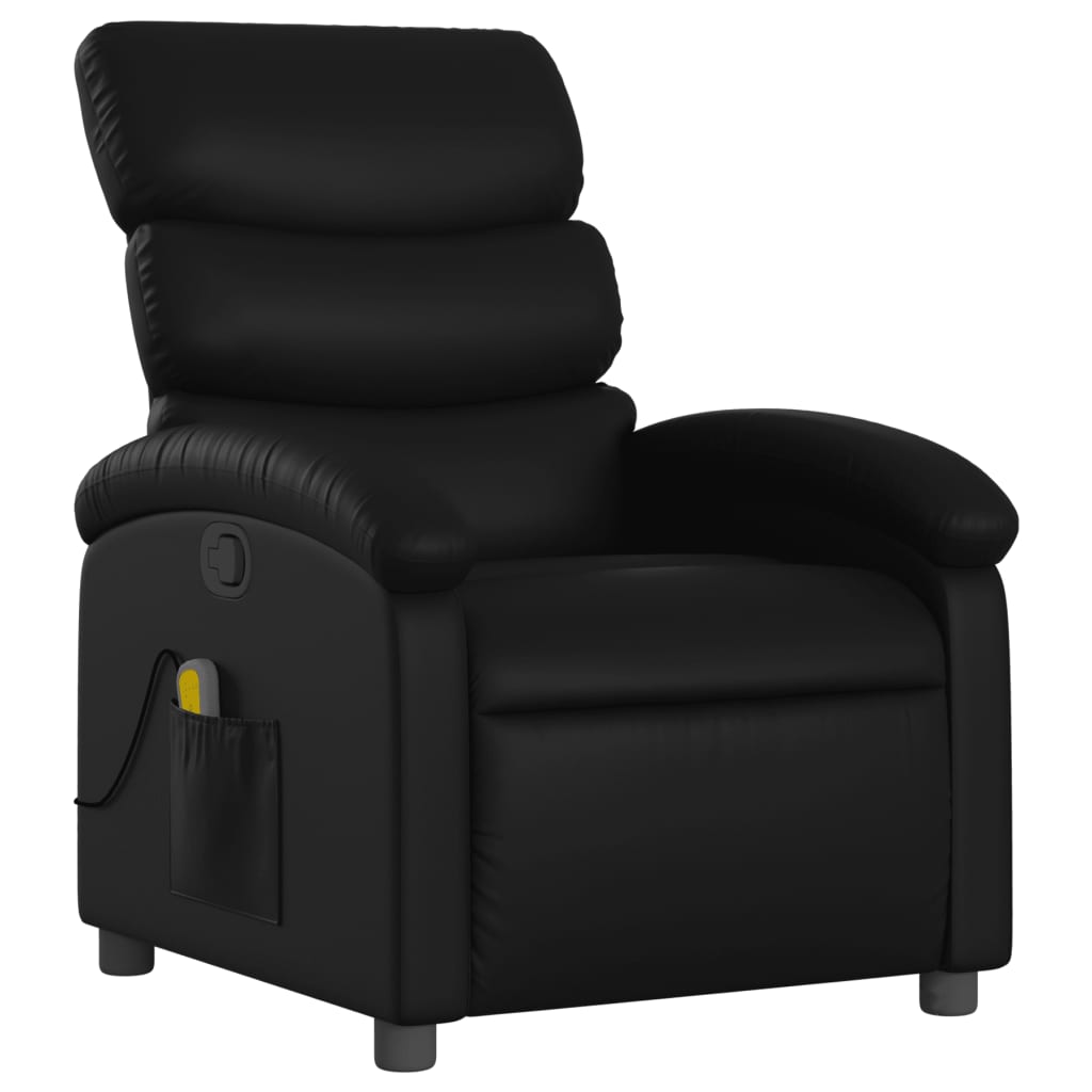 Massage-Relaxsessel, Kunstleder, Schwarz