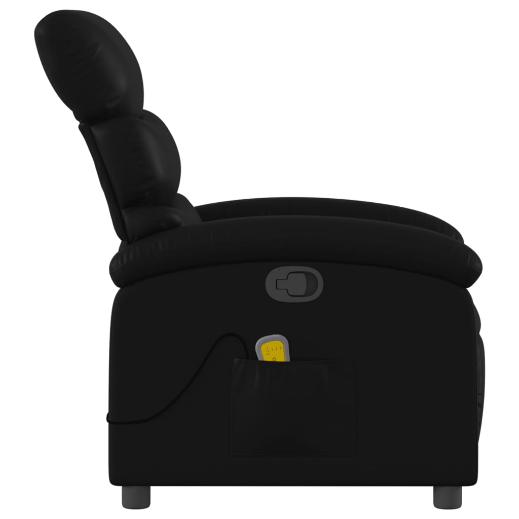 Massage-Relaxsessel, Kunstleder, Schwarz