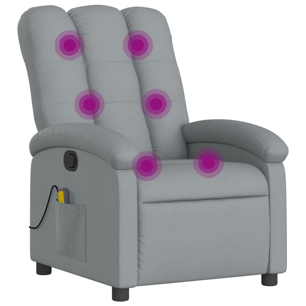 Massage-Relaxsessel, hellgrauer Stoff