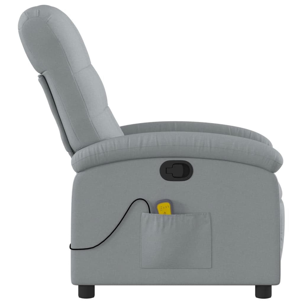 Massage-Relaxsessel, hellgrauer Stoff