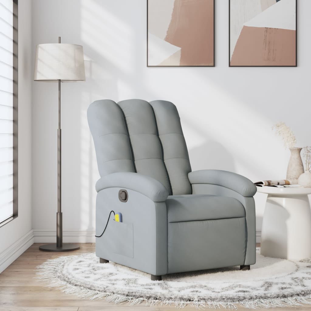 Massage-Relaxsessel, hellgrauer Stoff