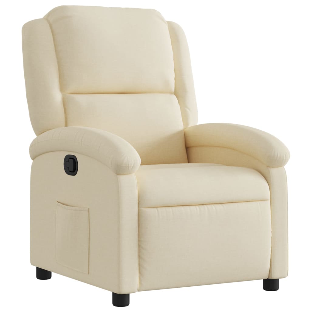 Relaxsessel, cremefarbener Stoff