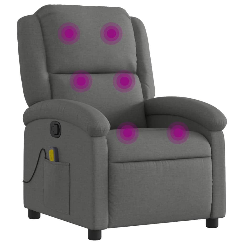 Massage-Relaxsessel, Stoff, Dunkelgrau