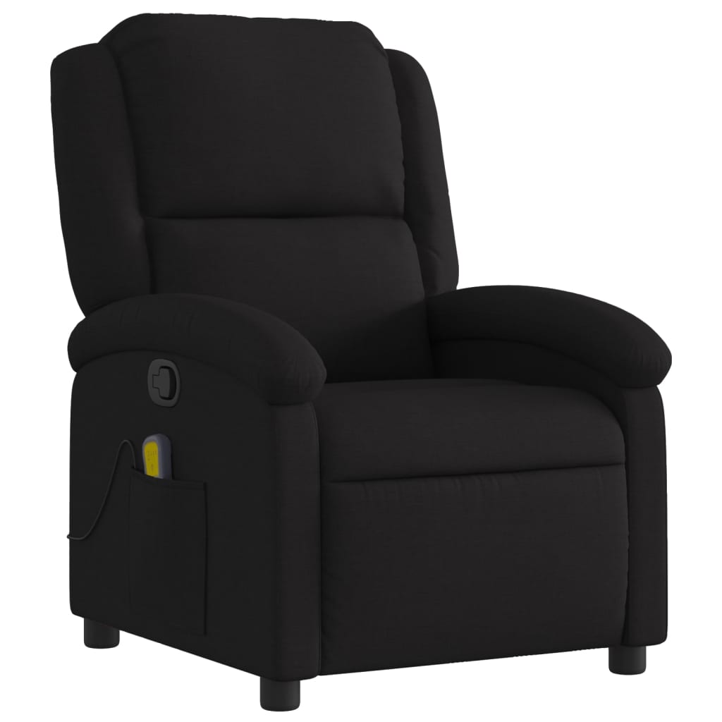 Massage-Relaxsessel, schwarzer Stoff