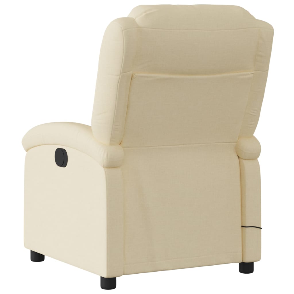 Massage-Relaxsessel, cremefarbener Stoff