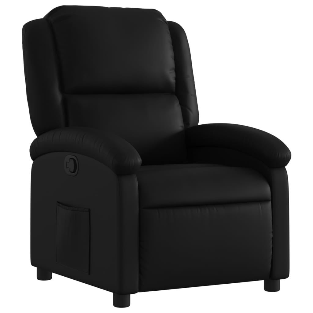 Relaxsessel, Kunstleder, Schwarz