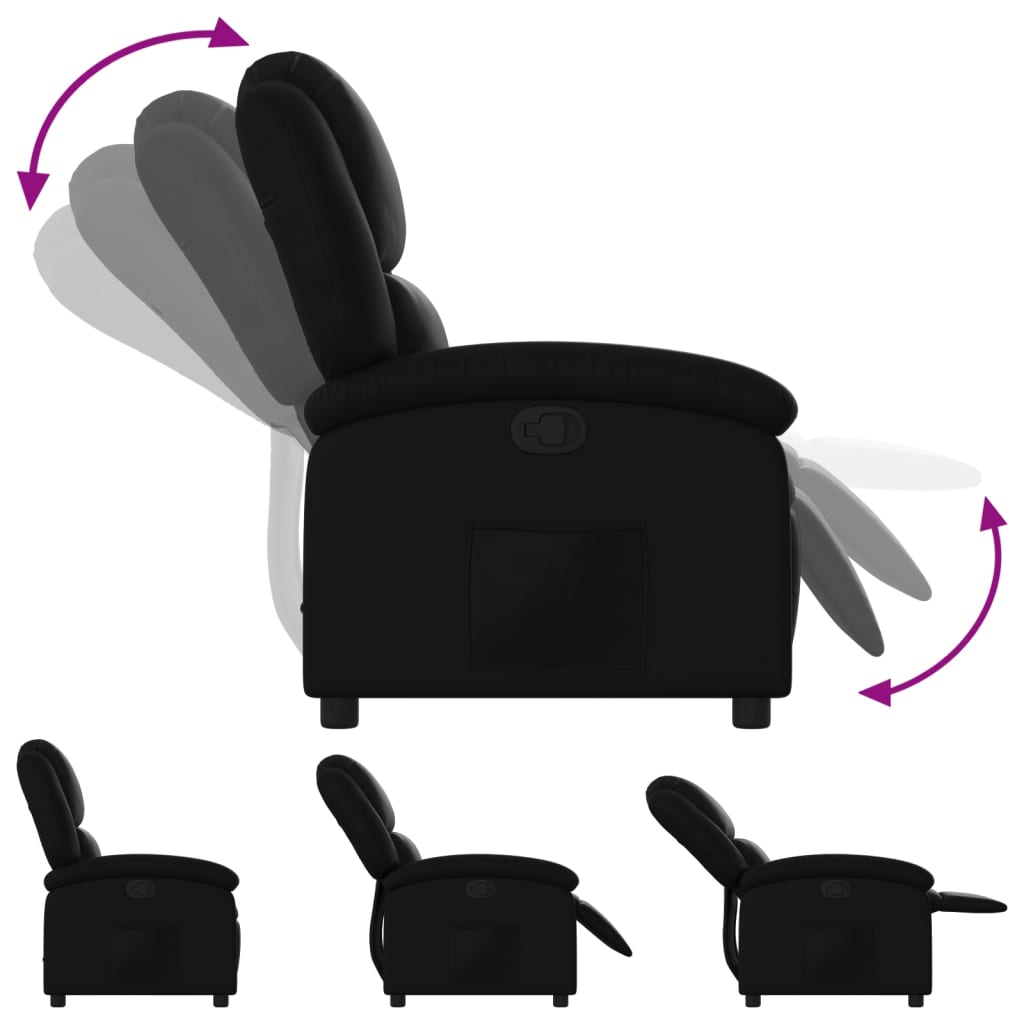 Relaxsessel, Kunstleder, Schwarz