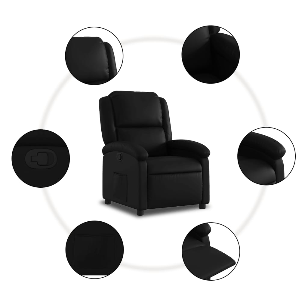 Relaxsessel, Kunstleder, Schwarz