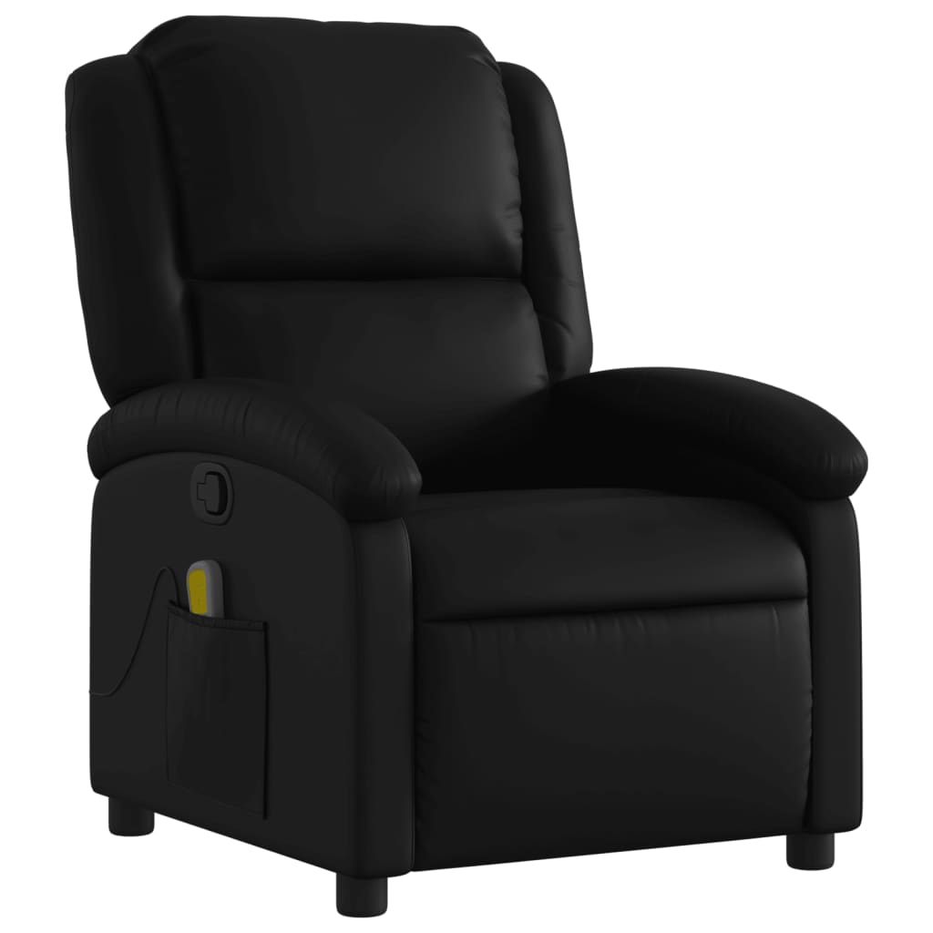 Massage-Relaxsessel, Kunstleder, Schwarz